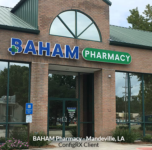 entry view of baham pharmacy after they open a pharmacy