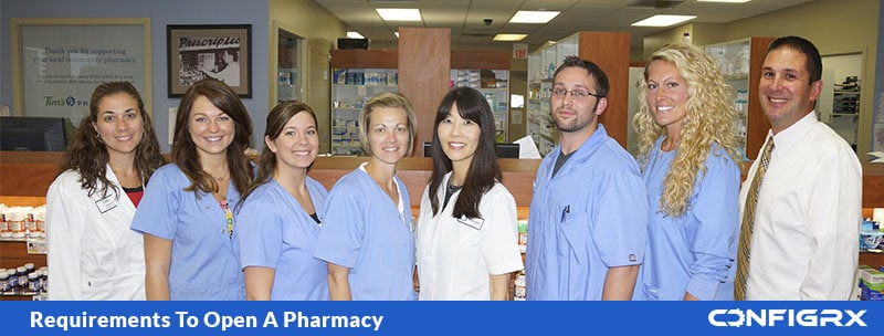 Pharmacist are at front desk while discussing about How to start a pharmacy and open a independent pharmacy